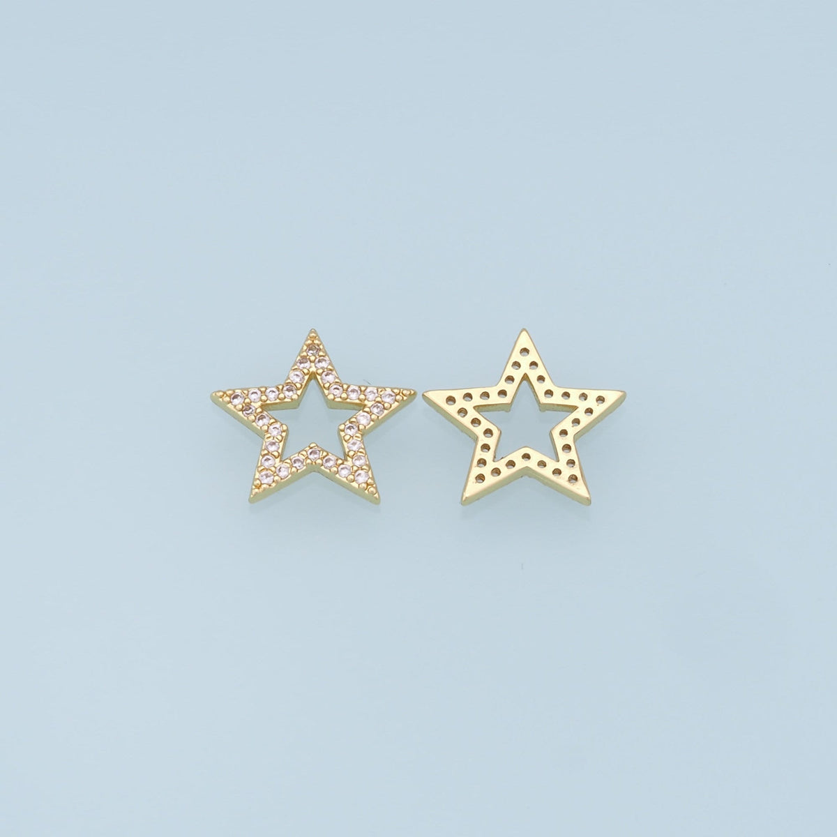 18K Gold Filled Star Pendant,CZ Micro Pave Star Charm Bracelet Necklace for DIY Jewelry Making Supply
