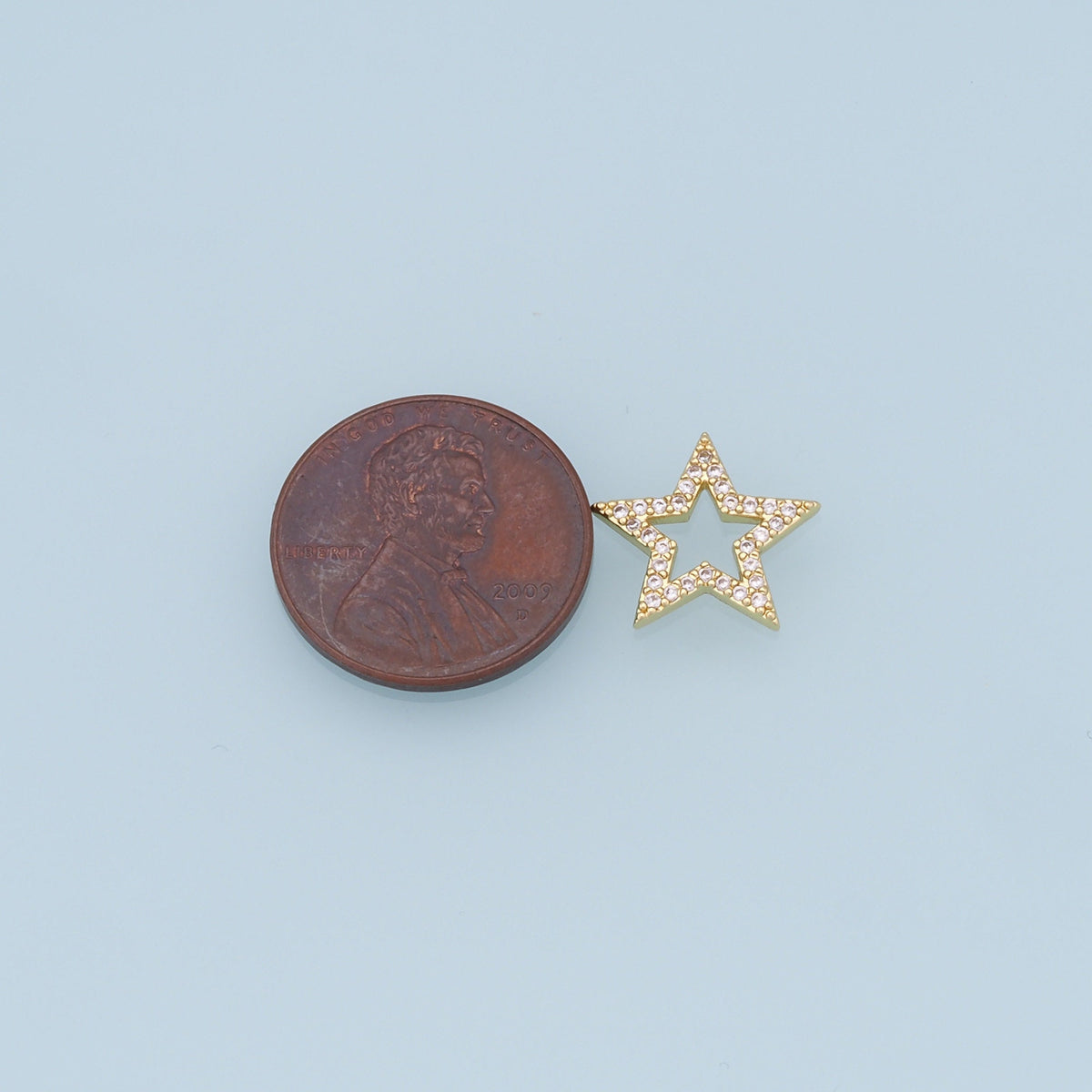 18K Gold Filled Star Pendant,CZ Micro Pave Star Charm Bracelet Necklace for DIY Jewelry Making Supply