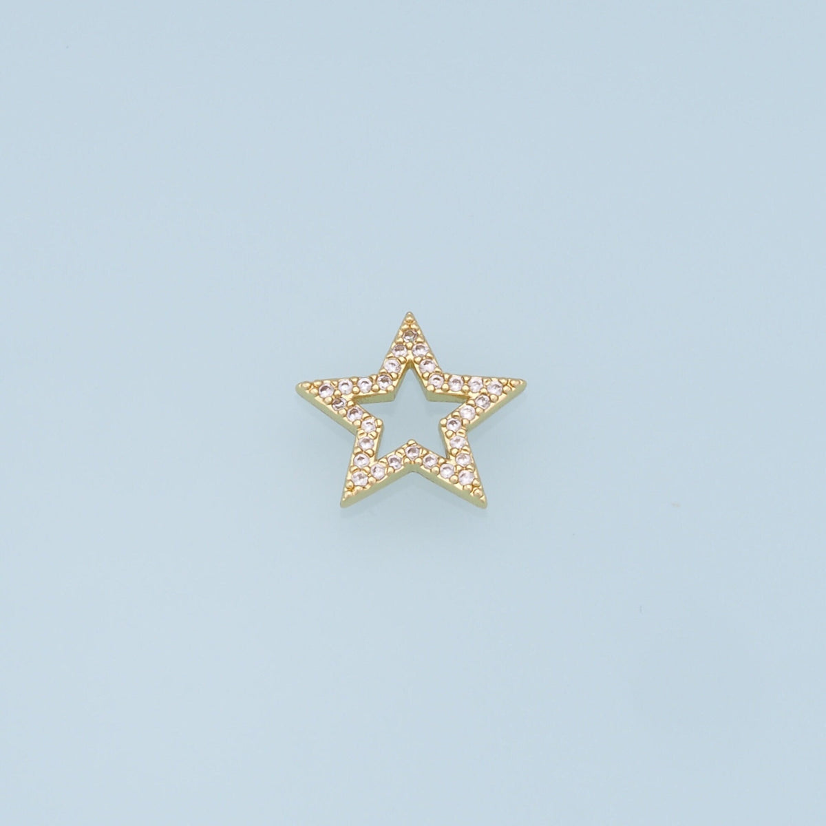 18K Gold Filled Star Pendant,CZ Micro Pave Star Charm Bracelet Necklace for DIY Jewelry Making Supply