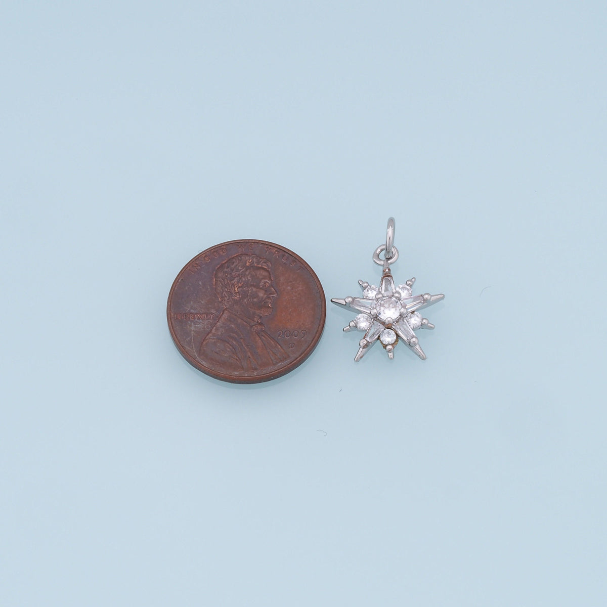 Gold Star Charms,18K Gold Filled Starburst Pendant,CZ North Star Charm Bracelet Necklace for DIY Jewelry Making Supply