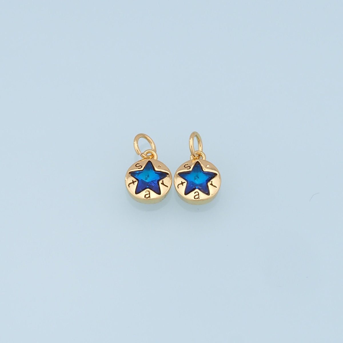Gold Star Charms,18K Gold Filled Star Pendant,Star Charm Bracelet Necklace for DIY Jewelry Making Supply