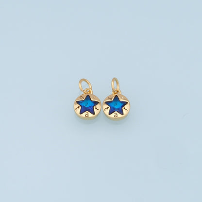 Gold Star Charms,18K Gold Filled Star Pendant,Star Charm Bracelet Necklace for DIY Jewelry Making Supply