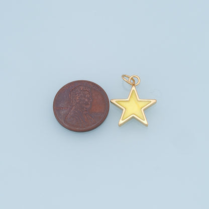 18K Gold Filled North Star Charm Pendant for Jewelry Making