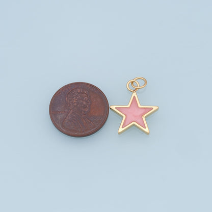18K Gold Filled North Star Charm Pendant for Jewelry Making