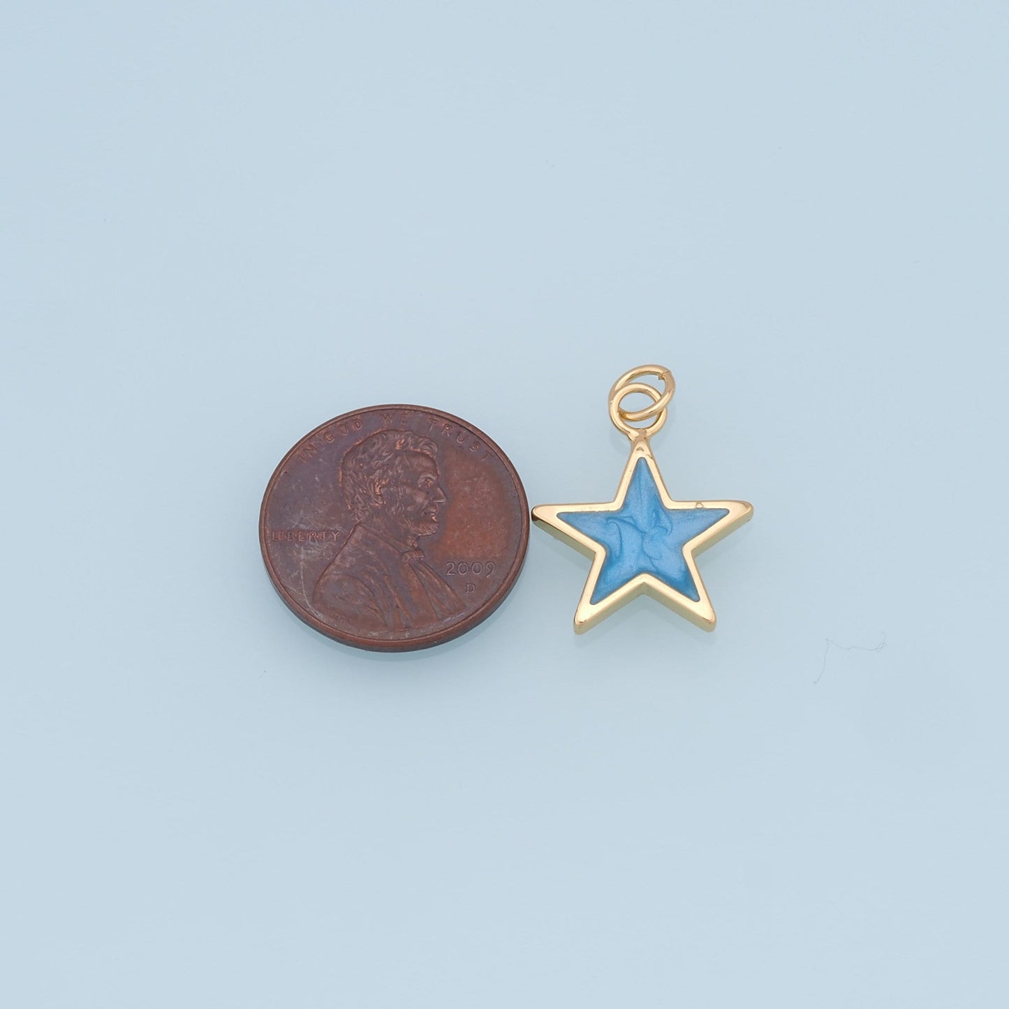 Gold Star Charms,18K Gold Filled Star Pendant,Shell North Star Charm Bracelet Necklace for DIY Jewelry Making Supply