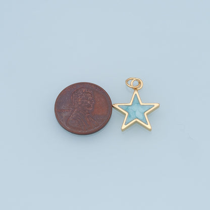 18K Gold Filled North Star Charm Pendant for Jewelry Making