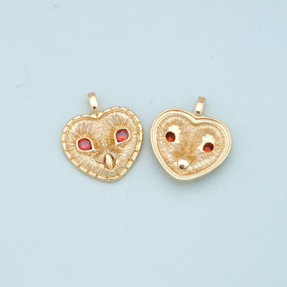 Gold Heart Charms,18K Gold Filled Heart Pendant,Heart Charm Bracelet Necklace for DIY Jewelry Making Supply
