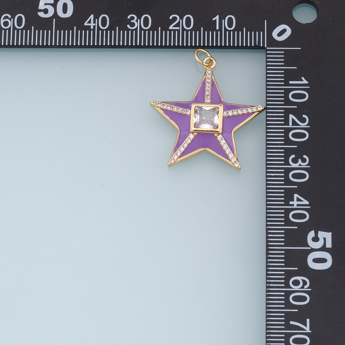 Gold Star Charms,18K Gold Filled enamel Star Pendant,CZ Micro Pave Star Charm Bracelet Necklace for DIY Jewelry Making Supply