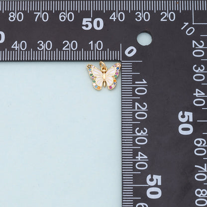 Colorful Gold Butterfly Charms,18K Gold Filled Butterfly Pendant,Butterfly Charm Bracelet Necklace for DIY Jewelry Making Sup