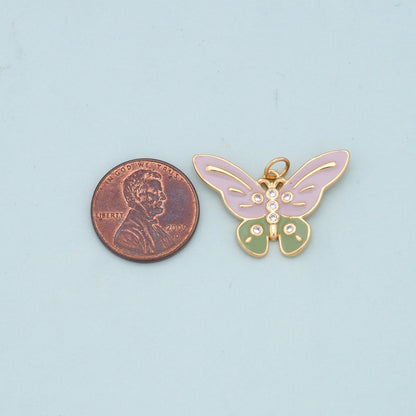 18K Gold Filled Butterfly Charm Pendant for Jewelry Making