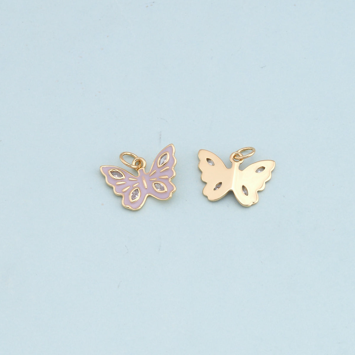 Gold Butterfly Charms,18K Gold Filled Butterfly Pendant,Butterfly Charm Bracelet Necklace for DIY Jewelry Making Supply