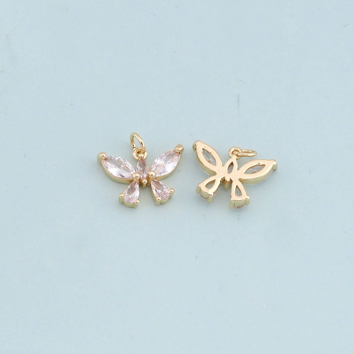 Gold Butterfly Charms,18K Gold Filled Butterfly Pendant,Butterfly Charm Bracelet Necklace for DIY Jewelry Making Supply