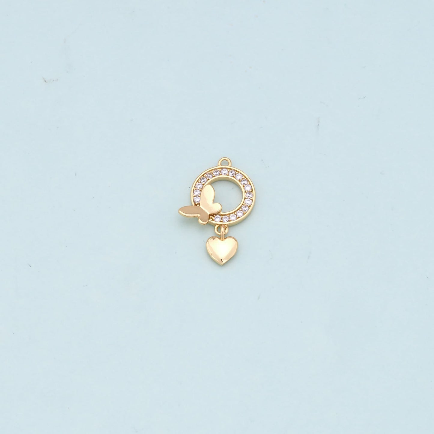 Gold Butterfly Charms,18K Gold Filled Butterfly Pendant,Butterfly Heart Charm Bracelet Necklace for DIY Jewelry Making Supply