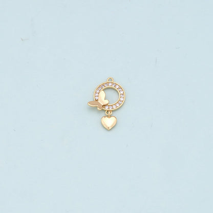 Gold Butterfly Charms,18K Gold Filled Butterfly Pendant,Butterfly Heart Charm Bracelet Necklace for DIY Jewelry Making Supply