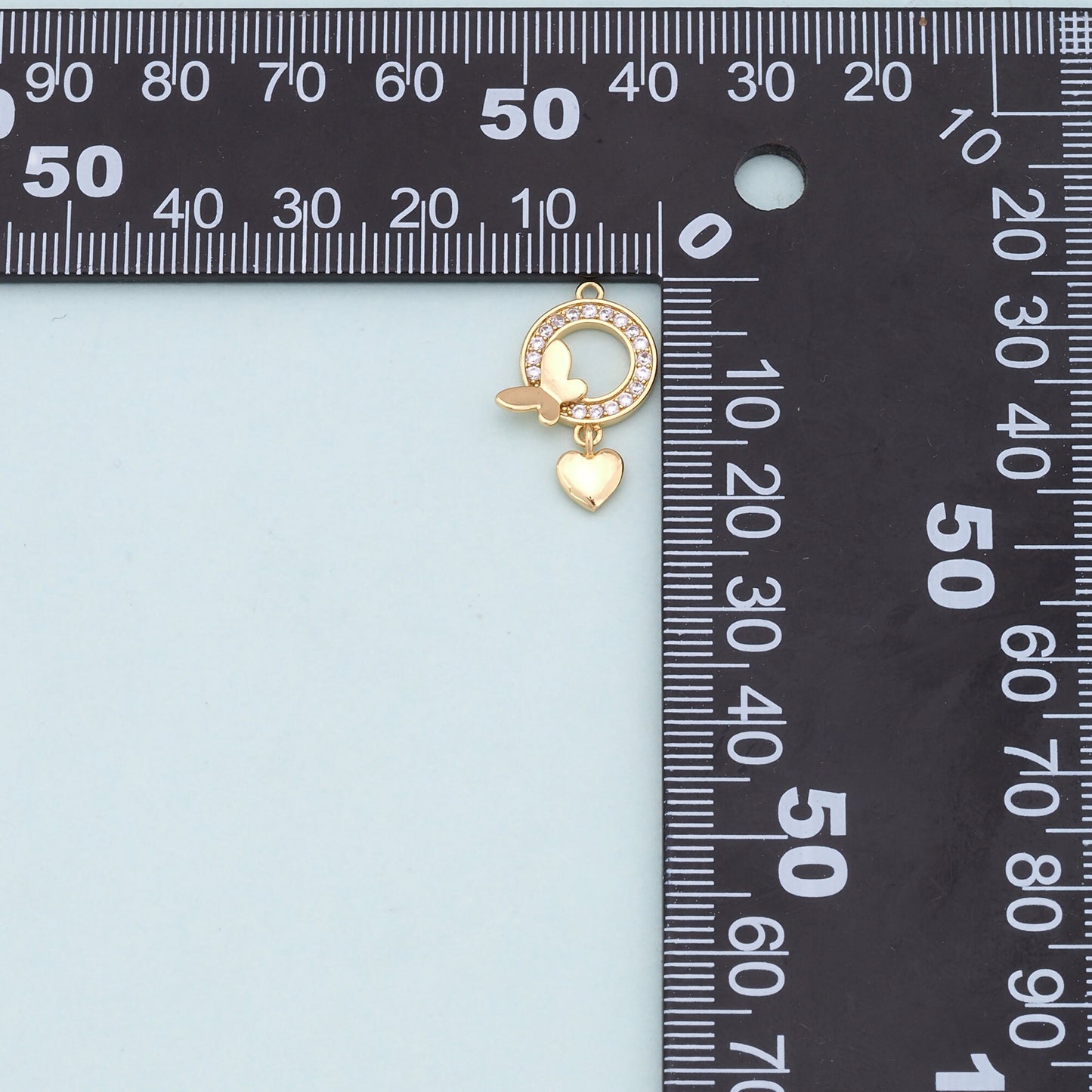 Gold Butterfly Charms,18K Gold Filled Butterfly Pendant,Butterfly Heart Charm Bracelet Necklace for DIY Jewelry Making Supply