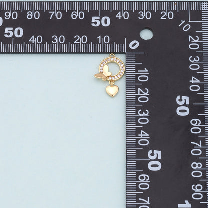Gold Butterfly Charms,18K Gold Filled Butterfly Pendant,Butterfly Heart Charm Bracelet Necklace for DIY Jewelry Making Supply