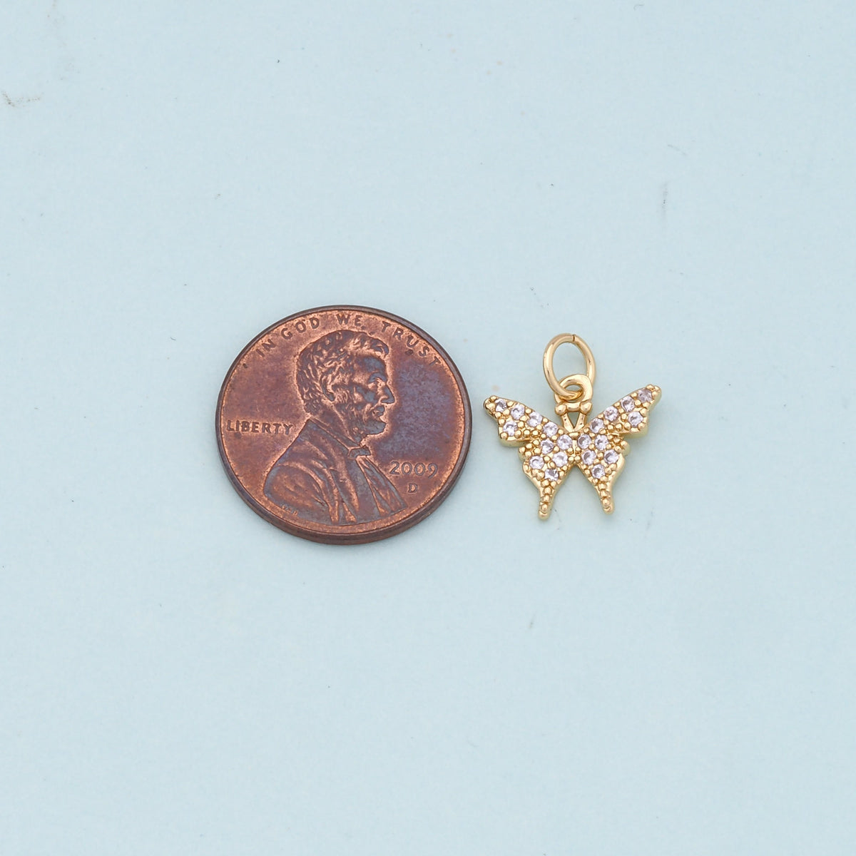 18K Gold Filled Butterfly Charm Pendant for Jewelry Making