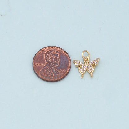 Gold Butterfly Charms,18K Gold Filled Butterfly Pendant,Butterfly Charm Bracelet Necklace for DIY Jewelry Making Supply