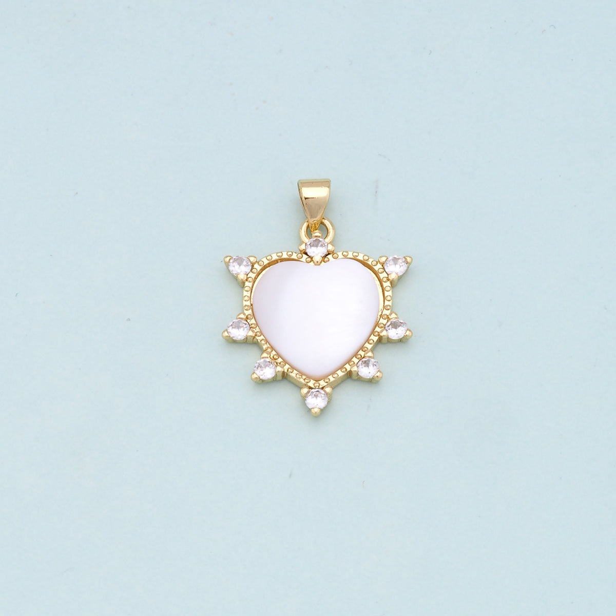 18K Gold Filled Heart Charm Pendant for Jewelry Making