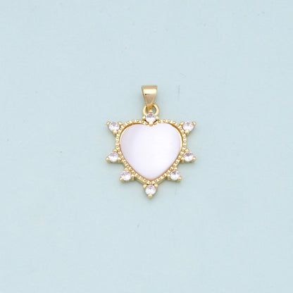18K Gold Filled Heart Charm Pendant for Jewelry Making