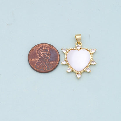 18K Gold Filled Heart Charm Pendant for Jewelry Making
