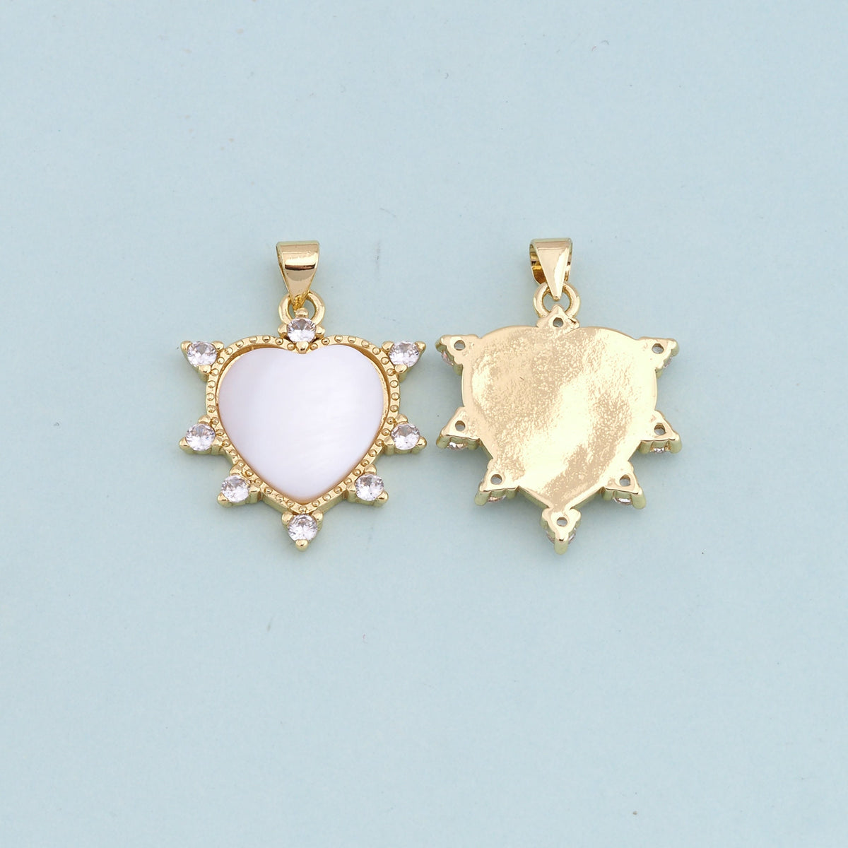 18K Gold Filled Heart Charm Pendant for Jewelry Making