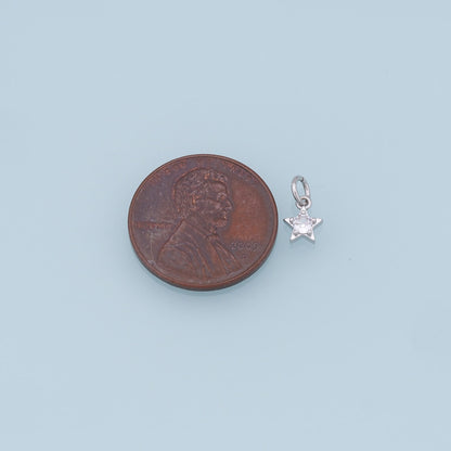 18K Gold Filled Star Pendant,CZ Star Charm Bracelet Necklace for DIY Jewelry Making Supply