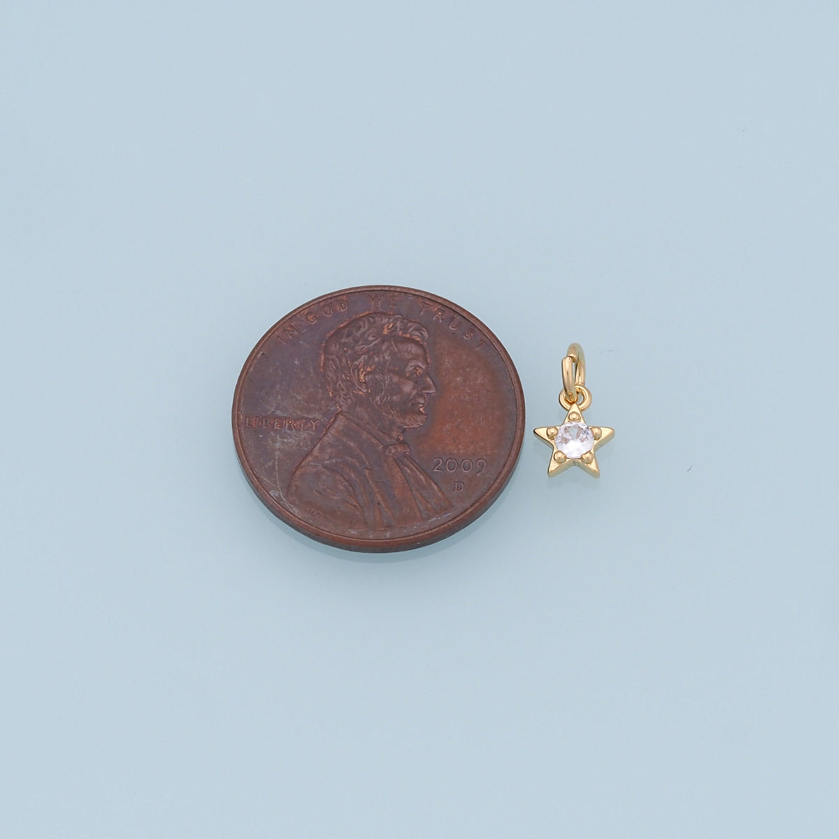 18K Gold Filled Star Pendant,CZ Star Charm Bracelet Necklace for DIY Jewelry Making Supply