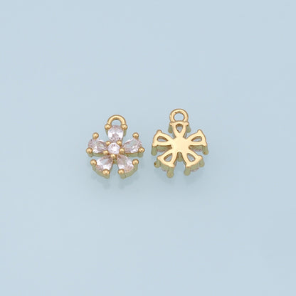 18K Gold Filled Star Pendant,CZ Star Charm Bracelet Necklace for DIY Jewelry Making Supply