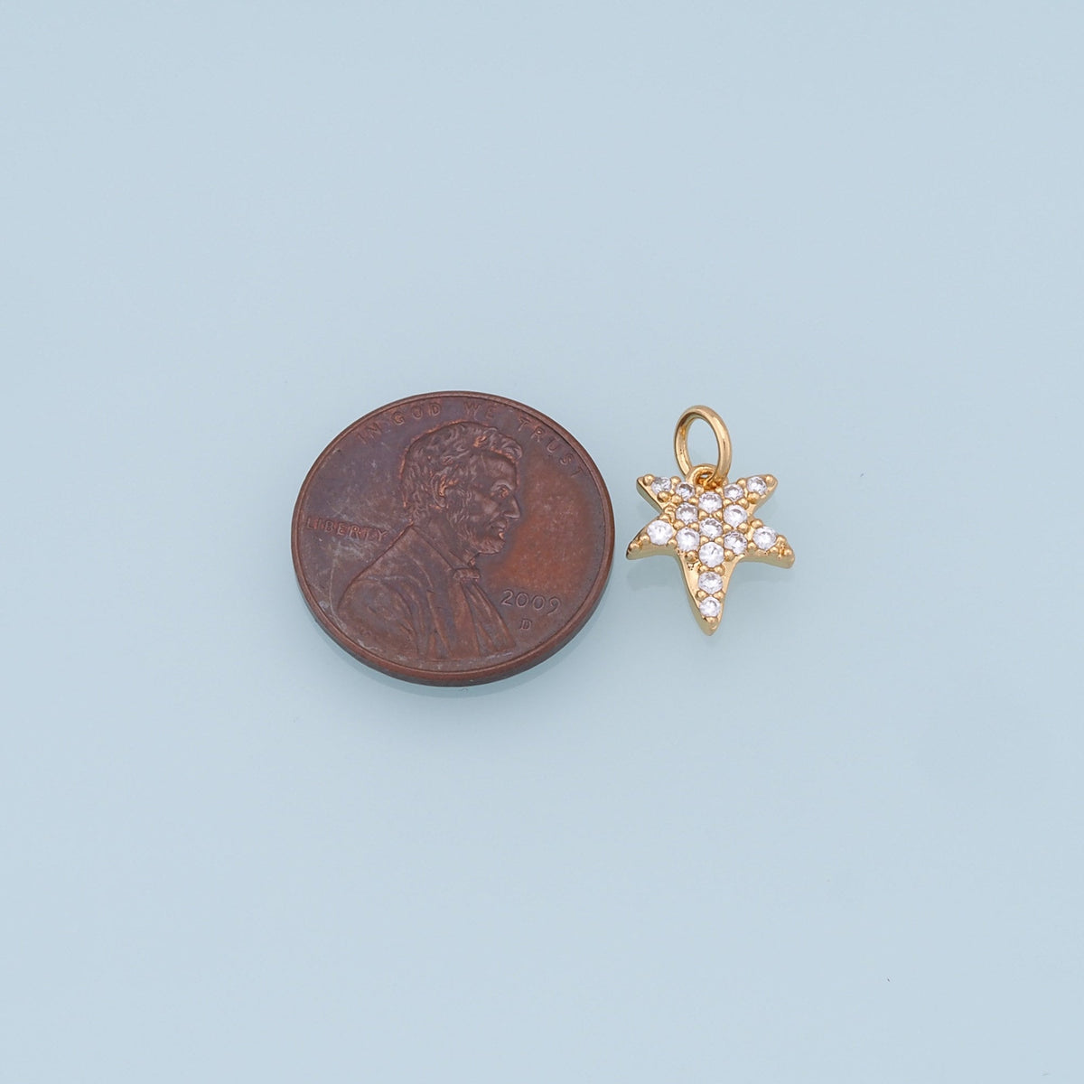 18K Gold Filled Star Pendant,CZ Star Charm Bracelet Necklace for DIY Jewelry Making Supply