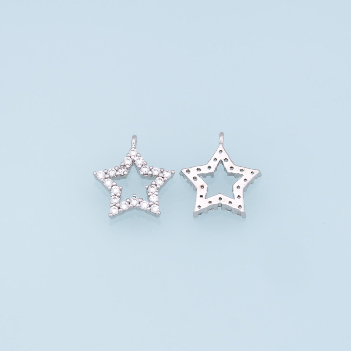 18K Gold Filled Star Pendant,CZ Star Charm Bracelet Necklace for DIY Jewelry Making Supply