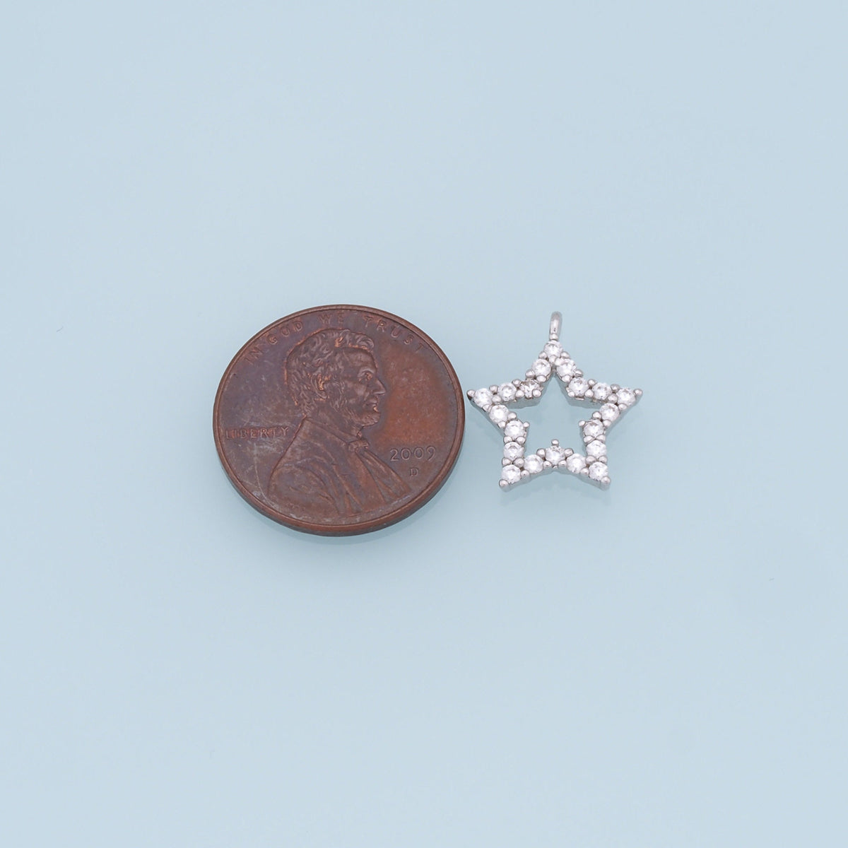 18K Gold Filled Star Pendant,CZ Star Charm Bracelet Necklace for DIY Jewelry Making Supply