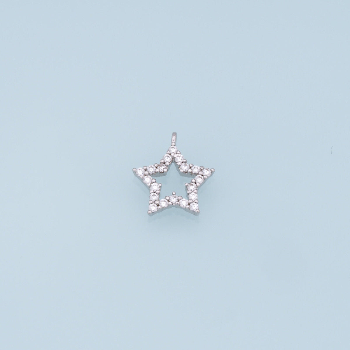 18K Gold Filled Star Pendant,CZ Star Charm Bracelet Necklace for DIY Jewelry Making Supply