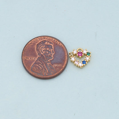 18K Gold Filled Heart Charm Pendant for Jewelry Making