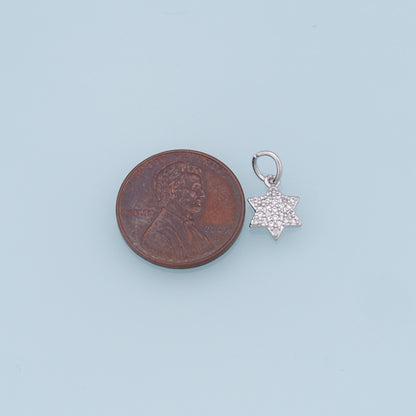 18K Gold Filled Star Pendant,CZ Star Charm Bracelet Necklace for DIY Jewelry Making Supply