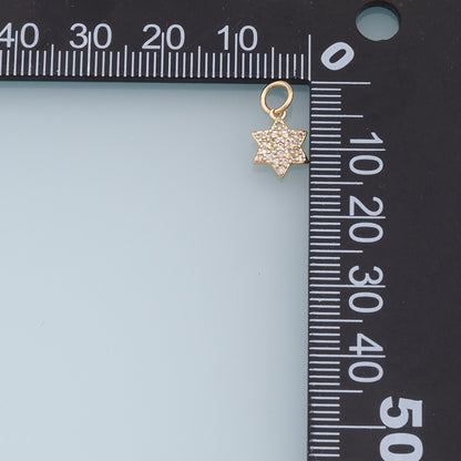 18K Gold Filled Star Pendant,CZ Star Charm Bracelet Necklace for DIY Jewelry Making Supply