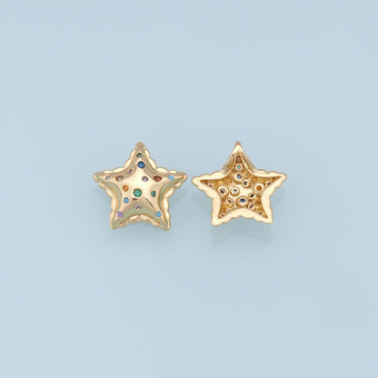 Gold Star Charms,18K Gold Filled Star Pendant,Color Star Charm Bracelet Necklace for DIY Jewelry Making Supply
