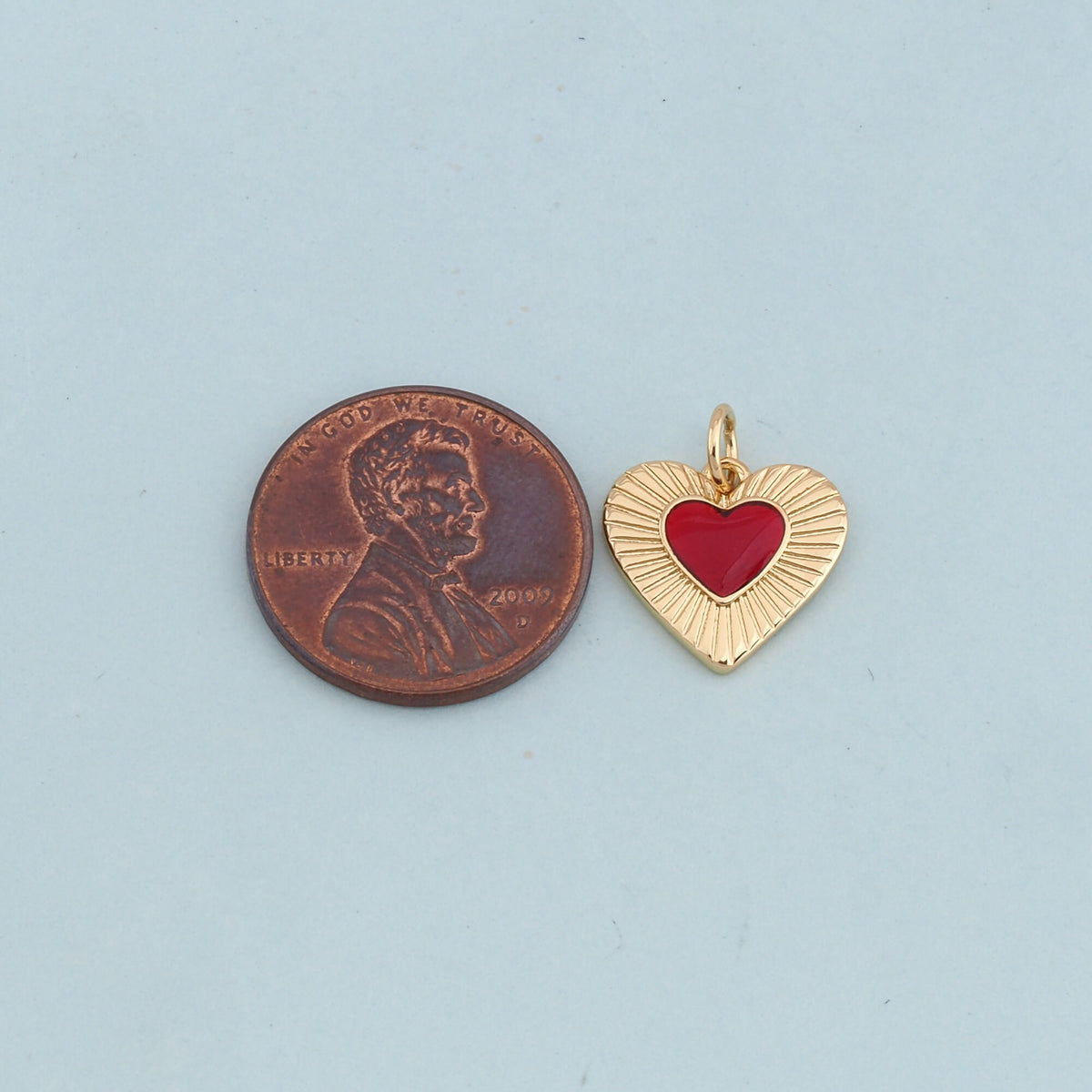Gold Heart Charms,18K Gold Filled Heart Pendant,Heart Charm Bracelet Necklace for DIY Jewelry Making Supply