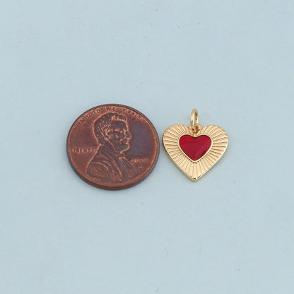 Gold Heart Charms,18K Gold Filled Heart Pendant,Heart Charm Bracelet Necklace for DIY Jewelry Making Supply