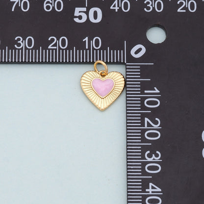Gold Heart Charms,18K Gold Filled Heart Pendant,Heart Charm Bracelet Necklace for DIY Jewelry Making Supply
