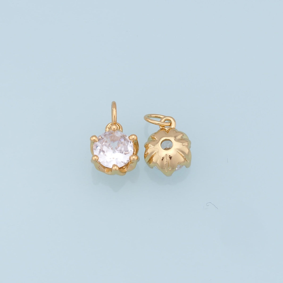 18K Gold Filled Star Pendant,CZ Star Charm Bracelet Necklace for DIY Jewelry Making Supply
