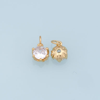18K Gold Filled Star Pendant,CZ Star Charm Bracelet Necklace for DIY Jewelry Making Supply