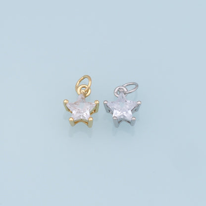 18K Gold Filled Star Charm Pendant for Jewelry Making