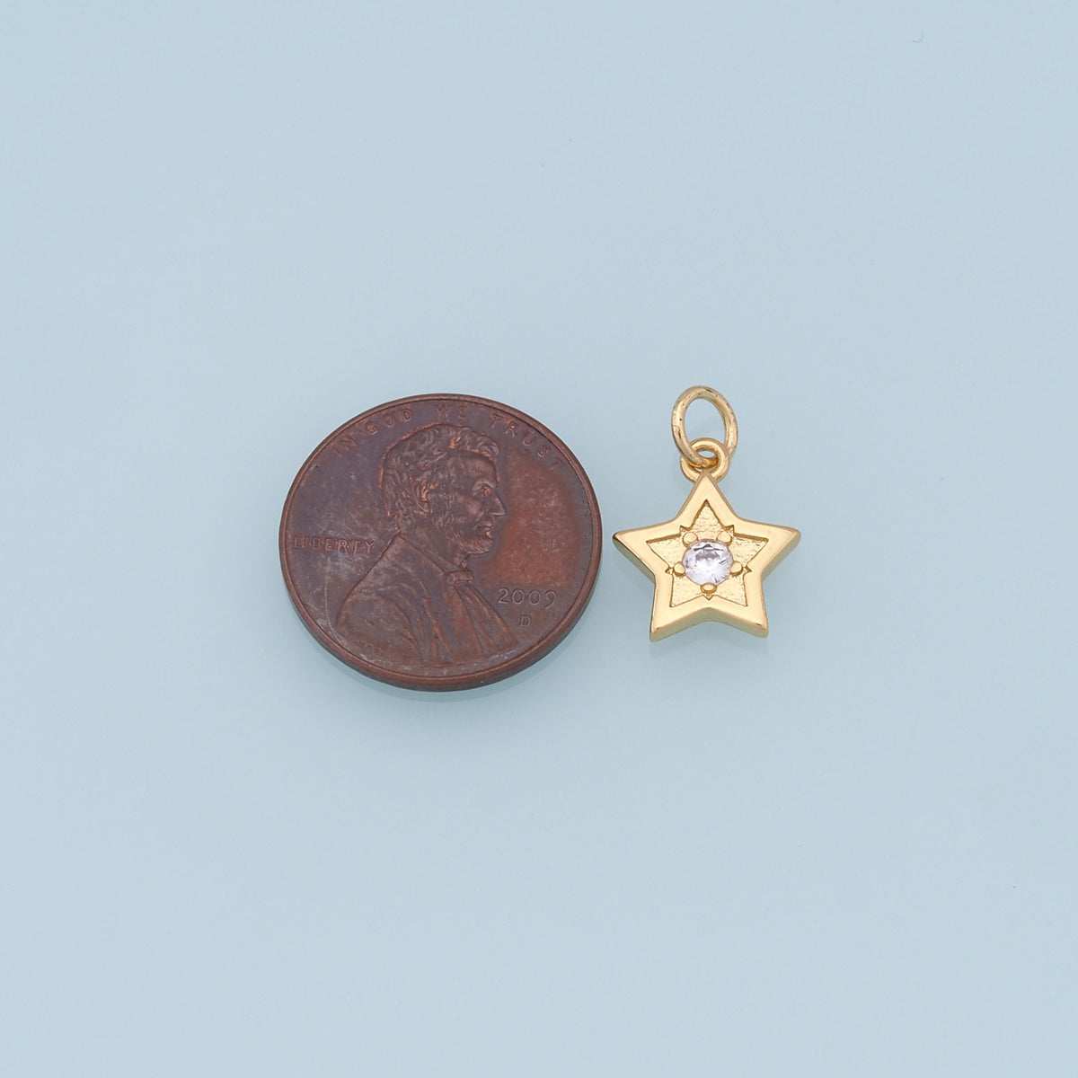 18K Gold Filled Star Pendant,CZ Star Charm Bracelet Necklace for DIY Jewelry Making Supply