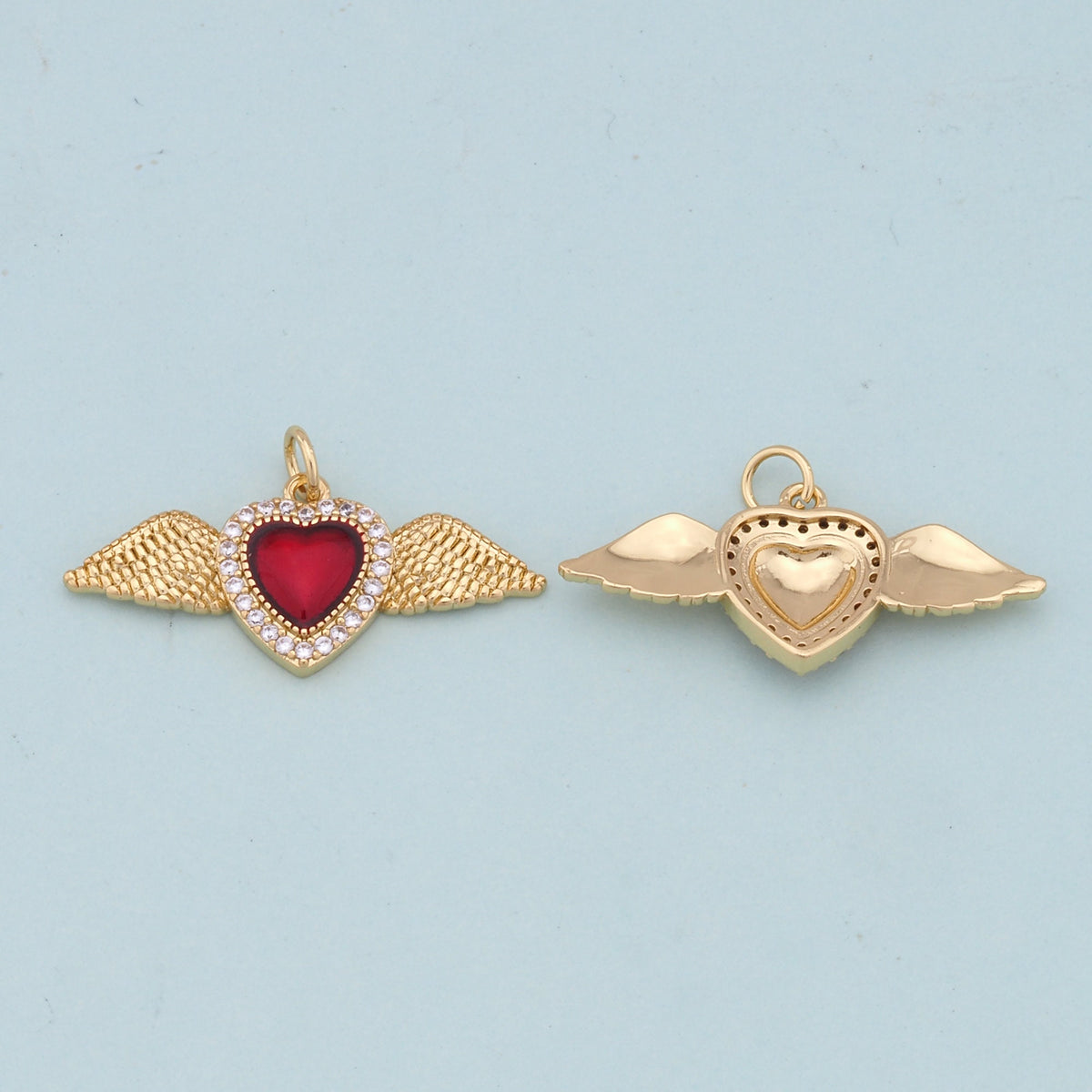 18K Gold Filled Heart Charm Pendant for Jewelry Making