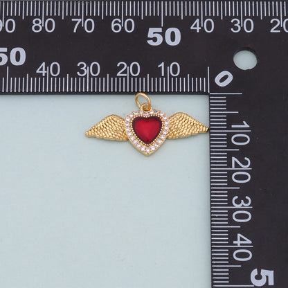 18K Gold Filled Heart Charm Pendant for Jewelry Making