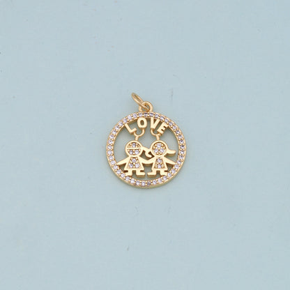 Gold Love Charms,18K Gold Fille Love Pendant,Love Charm Bracelet Necklace for DIY Jewelry Making Supply