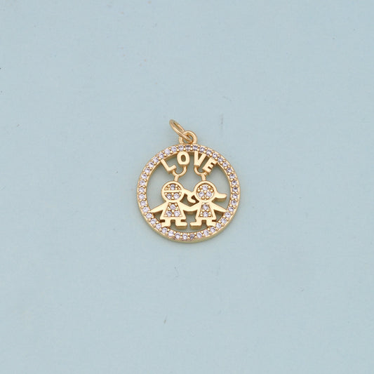 Gold Love Charms,18K Gold Fille Love Pendant,Love Charm Bracelet Necklace for DIY Jewelry Making Supply