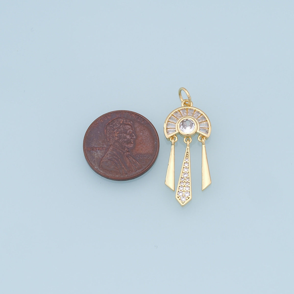 Gold tassel Charms,18K Gold Filled semicircle Pendant,geometry Charm Bracelet Necklace for DIY Jewelry Making Supply