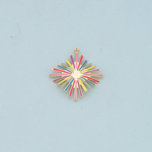 Gold Colorful Enamel Charms,18K Gold Fille Enamel Pendant,Enamel Charm Bracelet Necklace for DIY Jewelry Making Supply